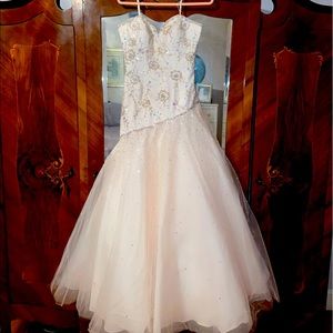 MORI LEE STRAPLESS PROM DRESS